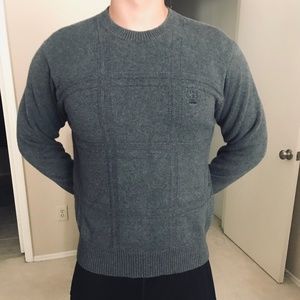 Izod Gray Cotton Crew Neck Sweater. Size: M